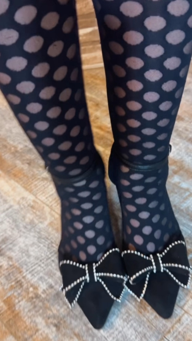 The perfect holiday feels are right here! There are a variety of colors. The fit is great! #rhinestoneheels #blackheels #bowheels #heelswithbows #heeks #comfyshoes 

#LTKSeasonal #LTKHoliday