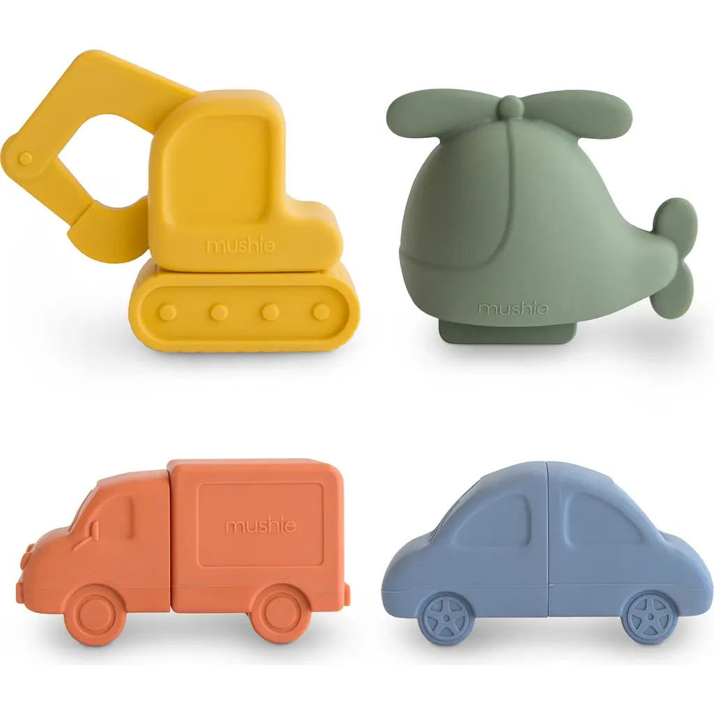 Mushie Set of 4 Vehicles Bath Playset in Yellow Multi at Nordstrom | Nordstrom
