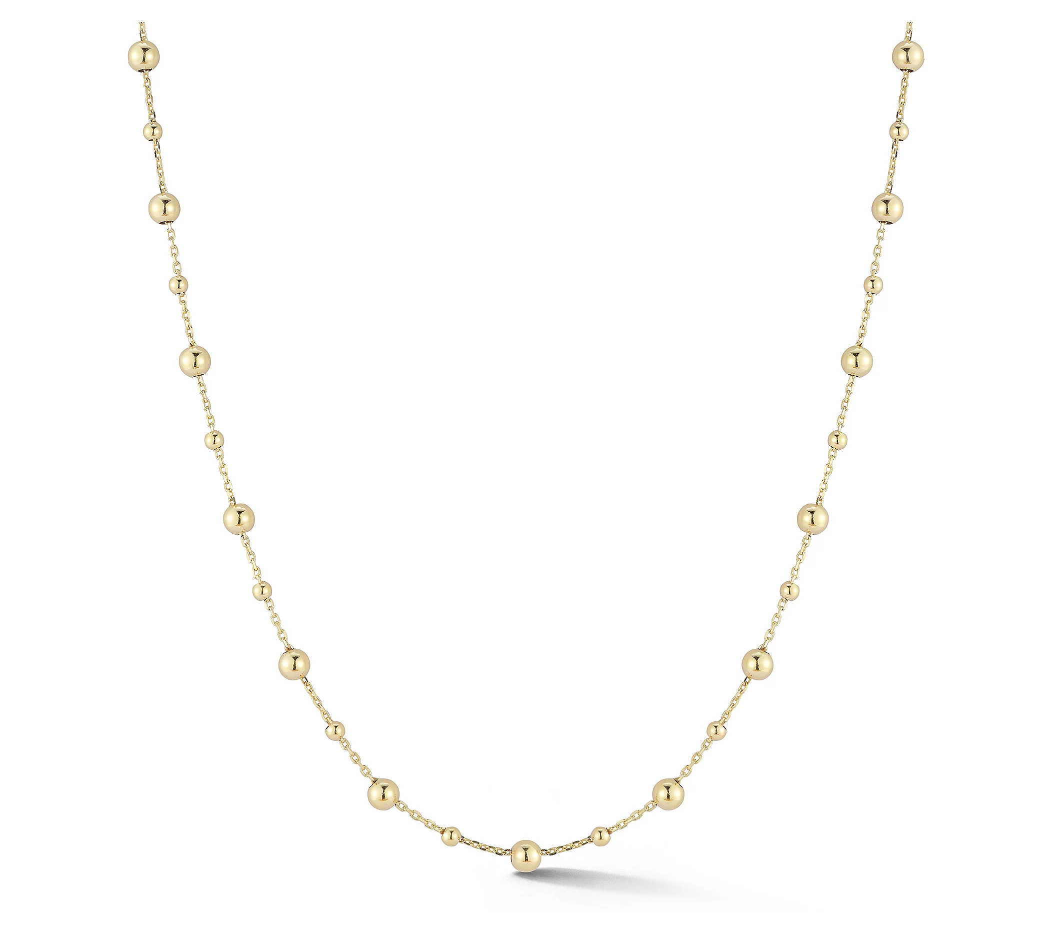Italian Gold Ball Chain Necklace, 14K | QVC