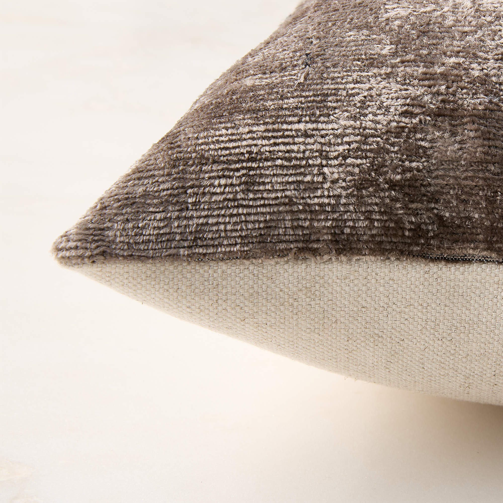 Truette Pewter Turkish Silk Lumbar Pillow With Down-Alternative Insert 22"x15" + Reviews | CB2 | CB2