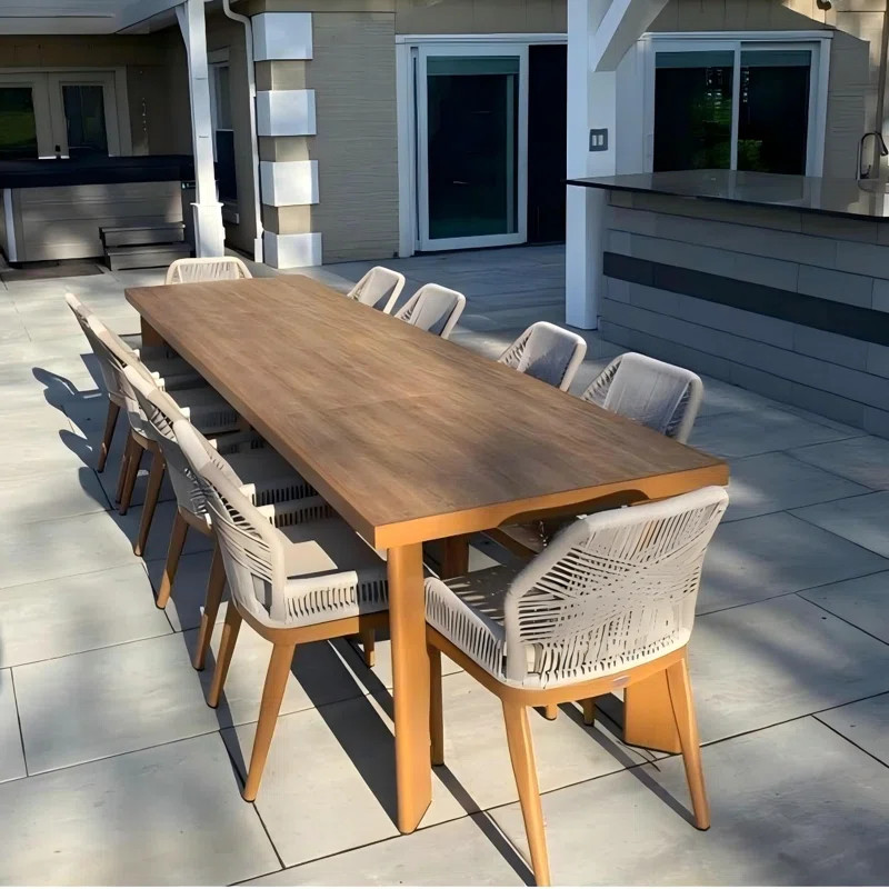 Rectangular 10 - PersonAluminum Dining Set with Cushions | Wayfair North America