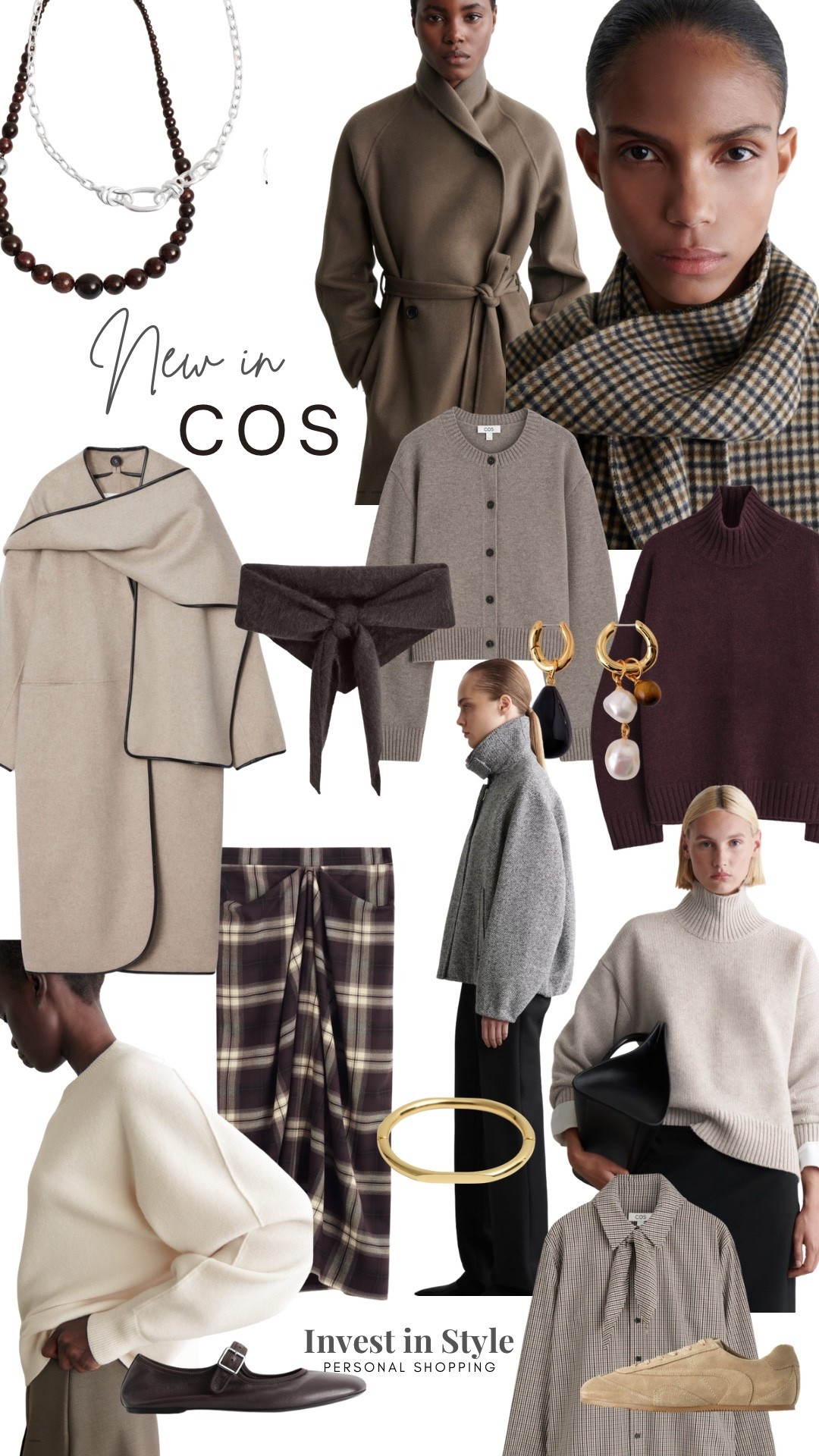 Cos new season is looking lovely … 
A go to of mine for many things 
Coats 
Knitwear
Accessories 
Great quality , contemporary design at good prices. 

Knitwear 
Jumper
Cardigan 
Check skirt 
Jewellery 
Earrings 
Scarf Coat 
Autumn fashion trends 

#LTKautumn #LTKFashionMonth #LTKuk