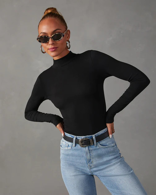 Day To Day Turtleneck Knit Top - Black | VICI