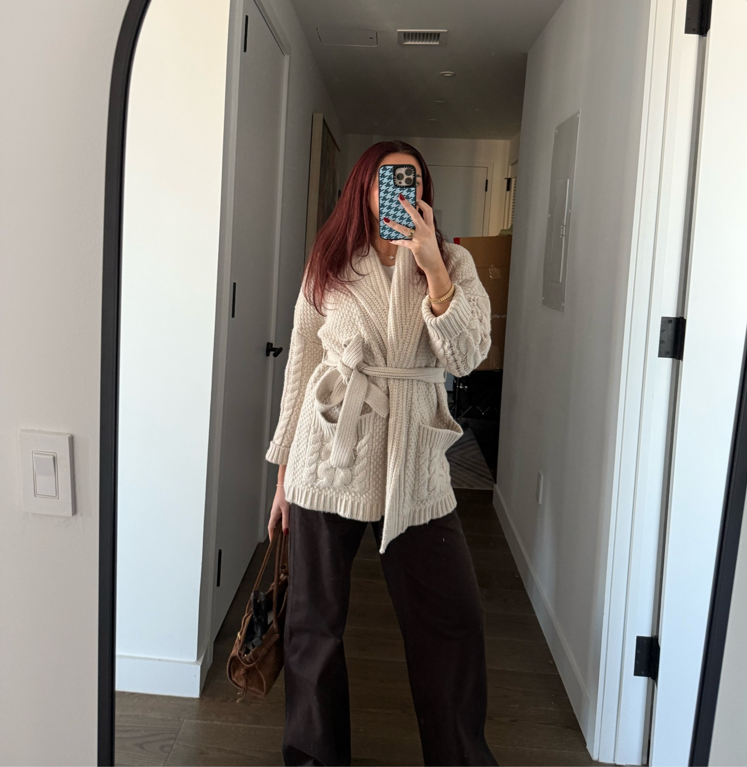 Comfy cozy wrap sweater and loose jeans!! 

#LTKHoliday #LTKSeasonal