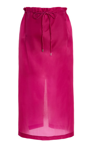 Regina Drawstring Silk Midi Skirt | Moda Operandi (Global)