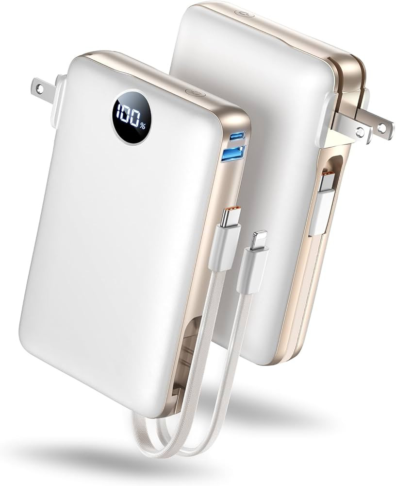 Portable Charger with Built in Cable & Wall Plug, 50000 mAh Power Bank, 22.5W Fast Charging, 4 Ou... | Amazon (US)