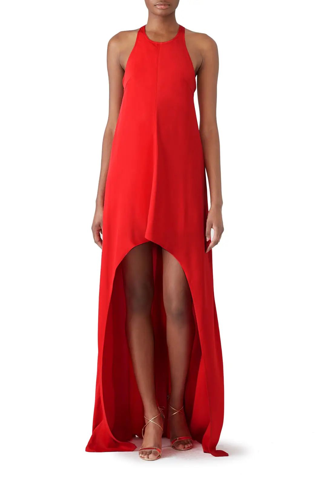KAUFMANFRANCO Red High Low Gown | Rent The Runway
