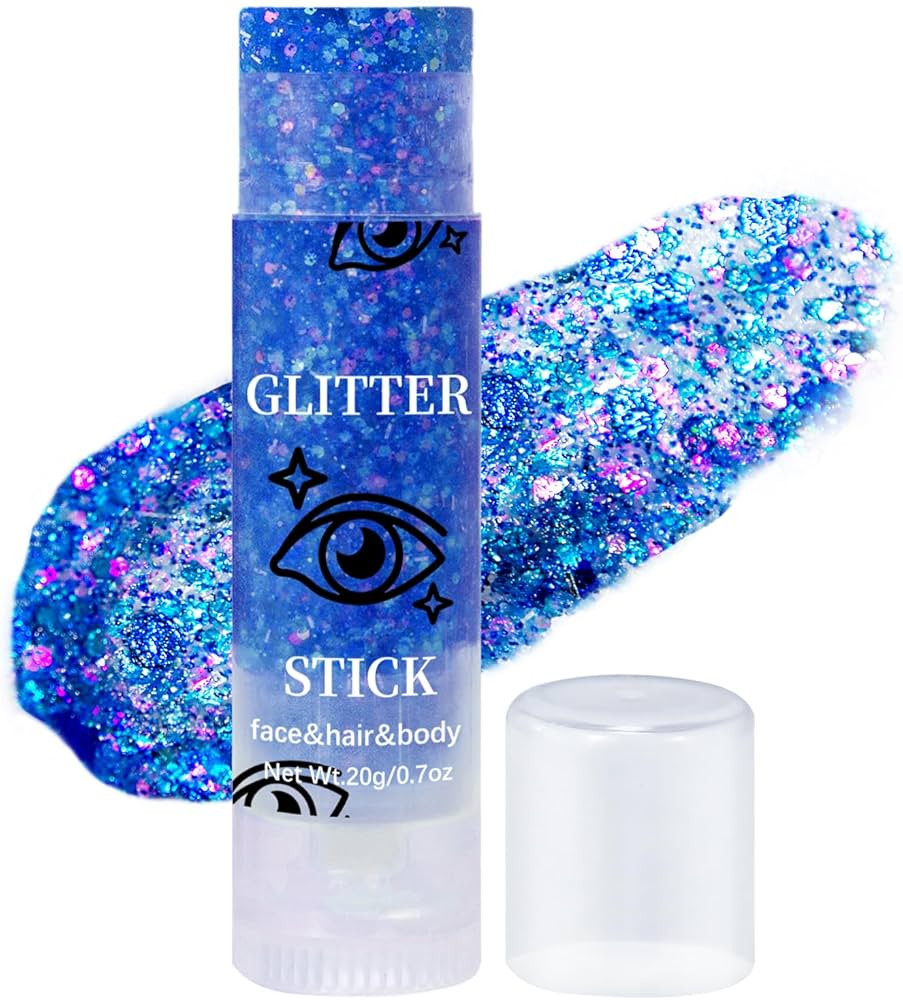 DAGEDA Blue Body Glitter Stick, Mermaid Face Glitter Makeup Holographic Sequins, Hair Glitters Ey... | Amazon (CA)