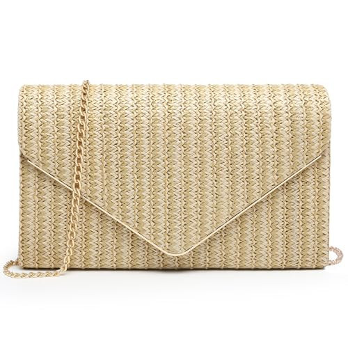 Dasein Women Faux Suede Evening Clutch Bags Formal Party Clutches Wedding Purses Cocktail Prom Clutches (Z Straw Beige) | Amazon (US)