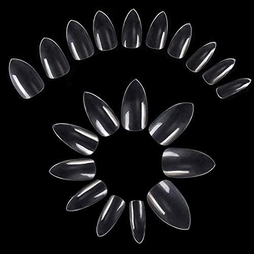 600PCS Clear Stiletto False Nails Short Artificial Acrylic Nails Full Cover Fake Nails for DIY Na... | Amazon (CA)