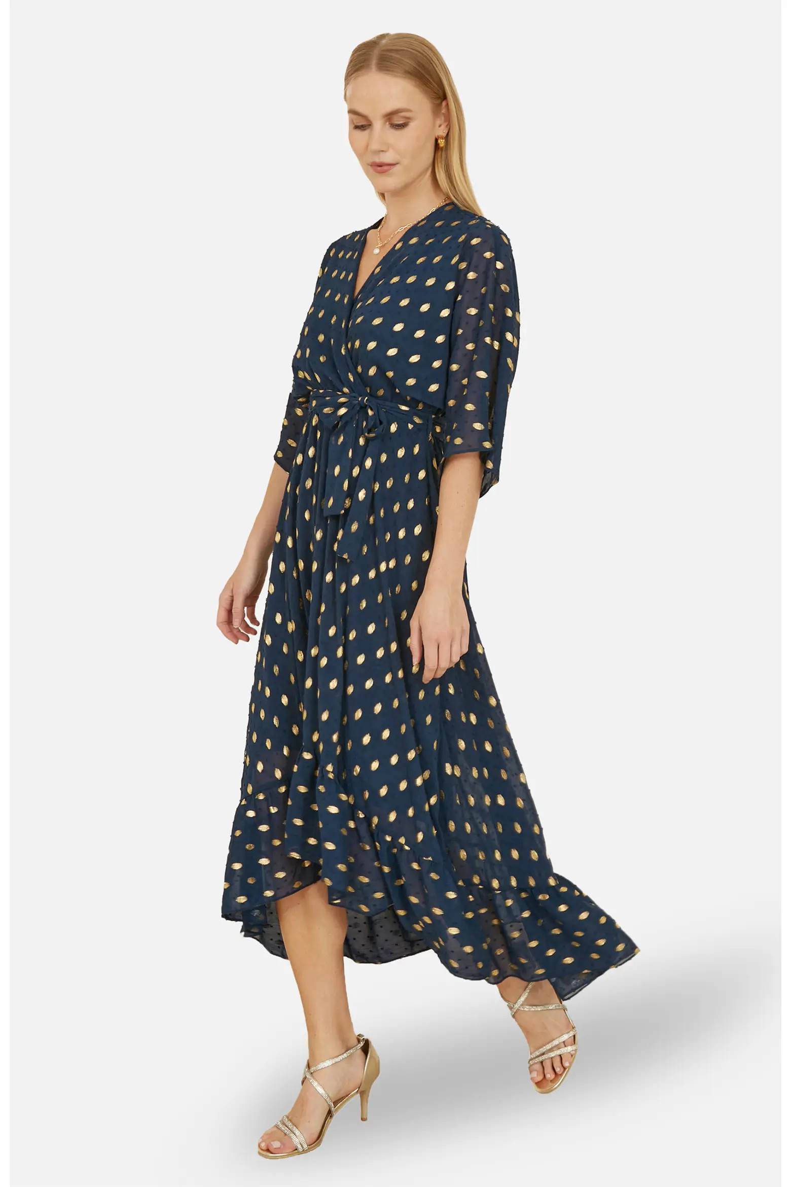 Foil Print Wrap Over Dress (Women) | Nordstrom | Nordstrom