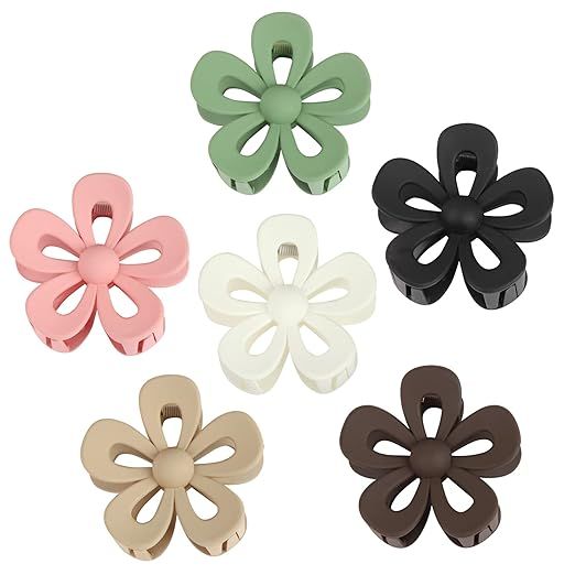 6 Pcs 2.8 Inch Flower Claw Clips for Hair Flower Hair Clips for Women Flower Clips for Hair Clips... | Amazon (US)