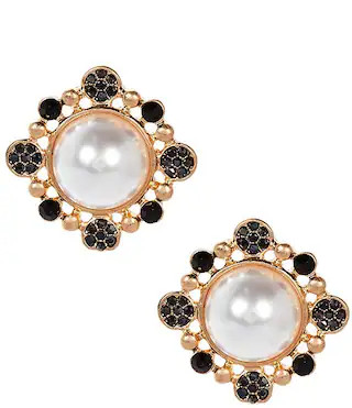 Pearl and Stone Stud Earrings | Dillard's