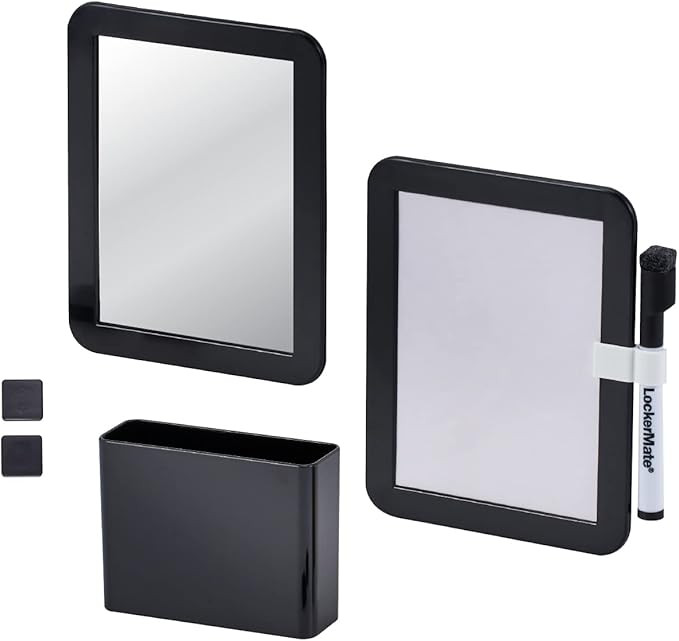 LockerMate 6-Piece Locker Organizer Kit, Includes Mirror, Whiteboard, Storage Cup & Dry Erase Mar... | Amazon (US)