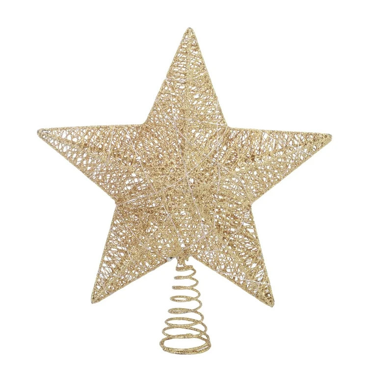 LED Star Christmas Tree Topper, Gold, 15", by Holiday Time | Walmart (US)