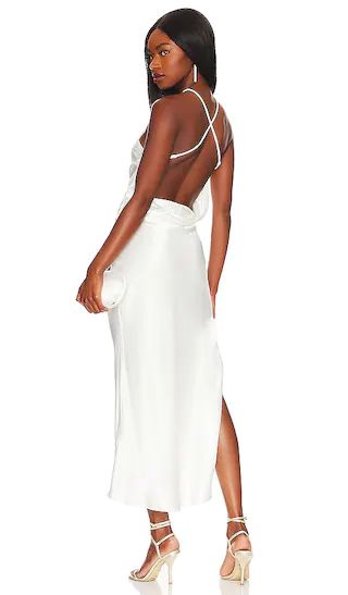 Mila Cowl Back Slip Dress in Orchid White | Revolve Clothing (Global)