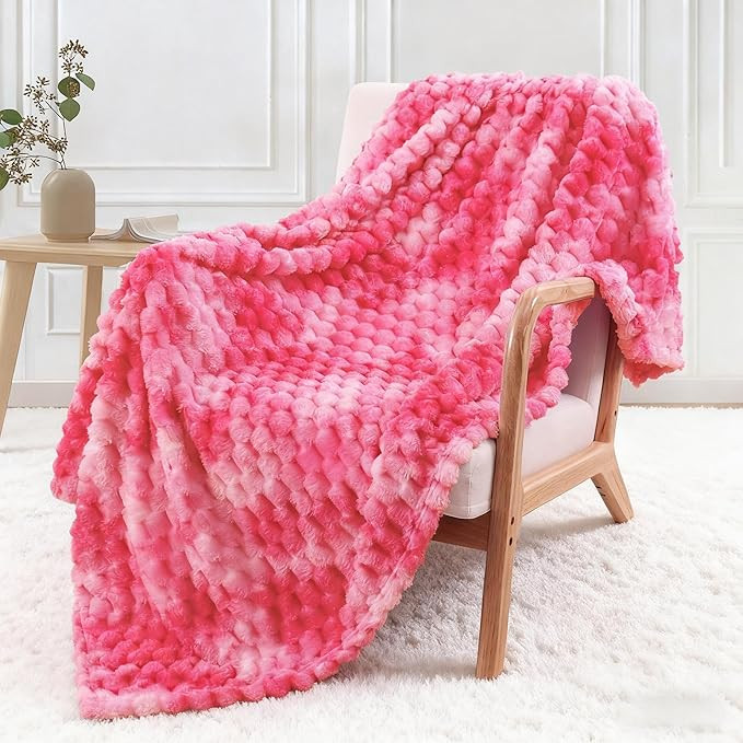Exclusivo Mezcla Fleece Throw Blanket for Couch, Extra Large Fuzzy Tie-dye Hot Pink Bed Blankets,... | Amazon (US)