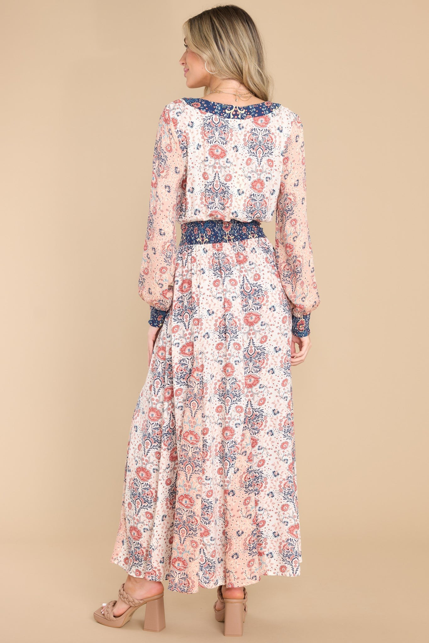 Beautiful Legacy Ivory Multi Floral Print Maxi Dress | Red Dress 
