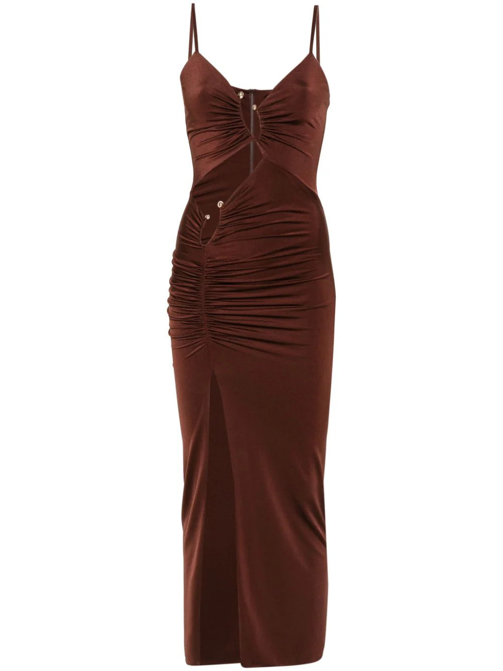NISSA cut-out midi dress - Brown | Farfetch Global