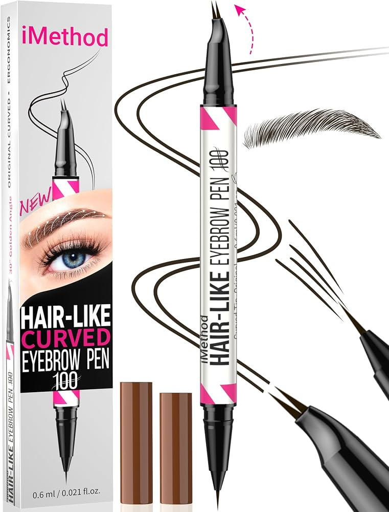 iMethod Curved Eyebrow Pen - Eyebrow Pencil 2-in-1 Dual-Ended Eyebrow Pen with Curved Tip and Pre... | Amazon (US)