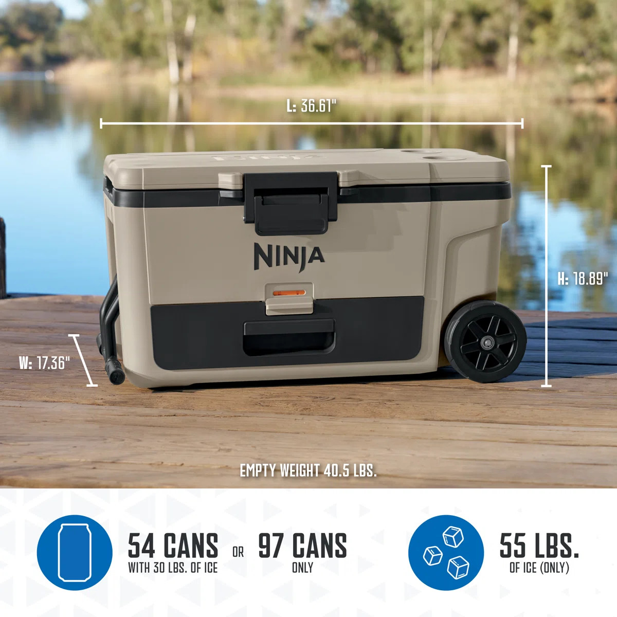 Ninja FrostVault 65qt Wheeled Cooler with Dry Zone, Integrated Fridge-Temp Dry Storage Drawer, Pr... | Wayfair North America