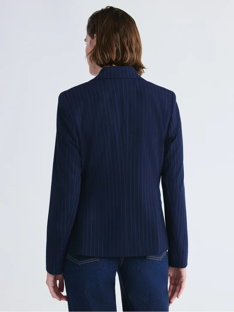 Free Assembly Women's Single Breasted Pinstripe Blazer, Sizes XS-XXL | Walmart (US)
