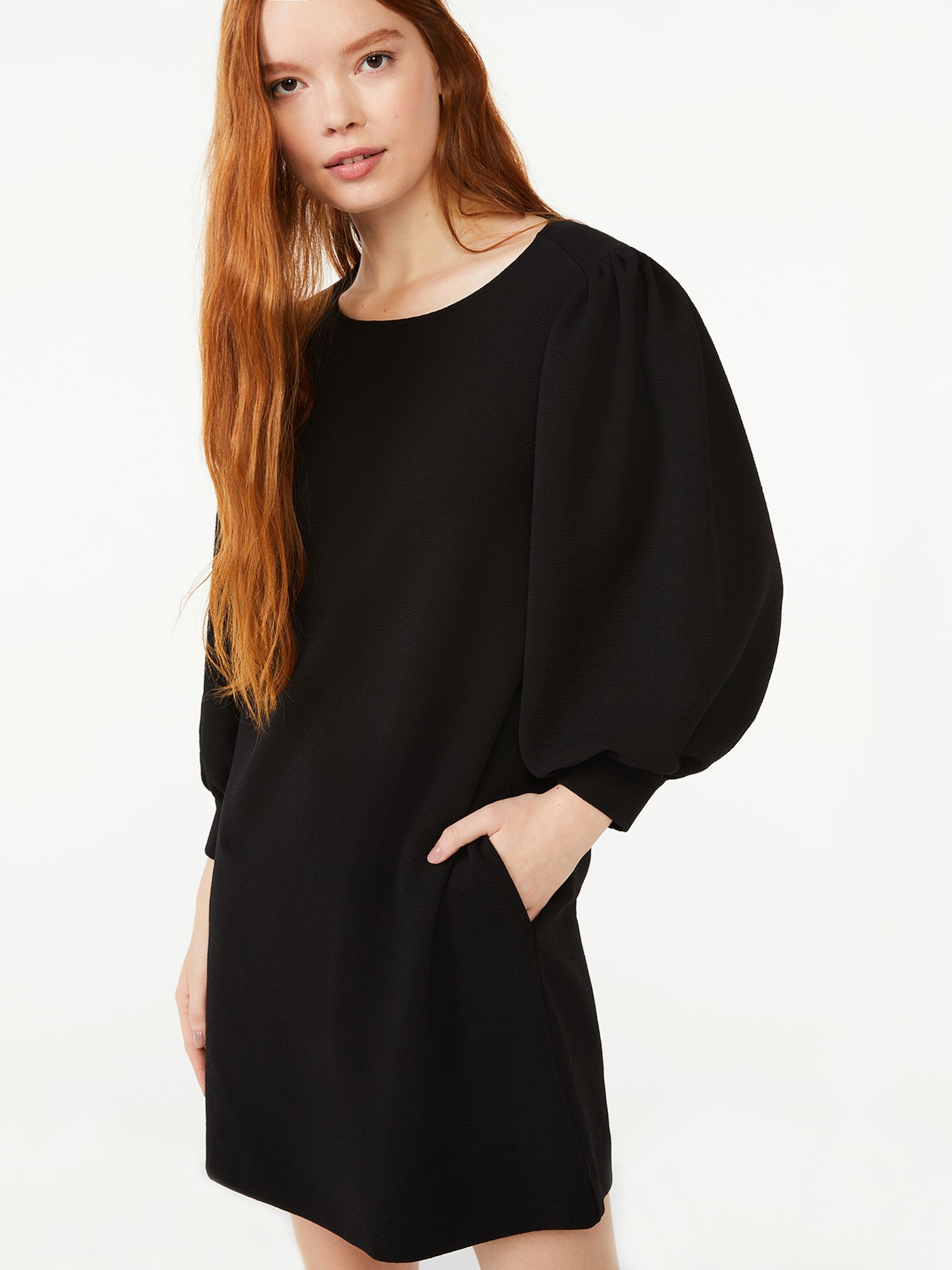 Free Assembly Women's Puff Sleeve Dress | Walmart (US)