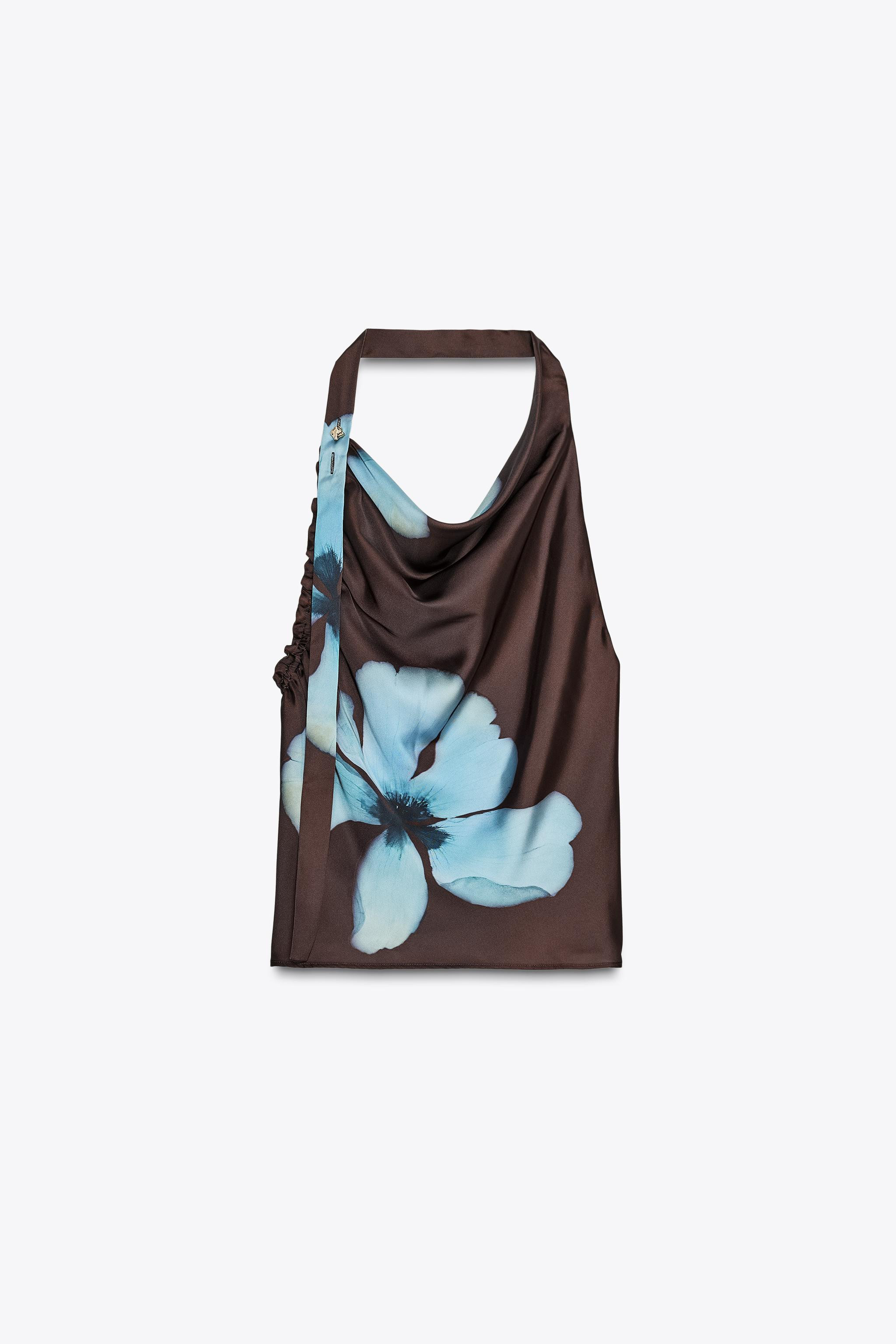 FLORAL PRINT SATIN EFFECT TOP | Zara US