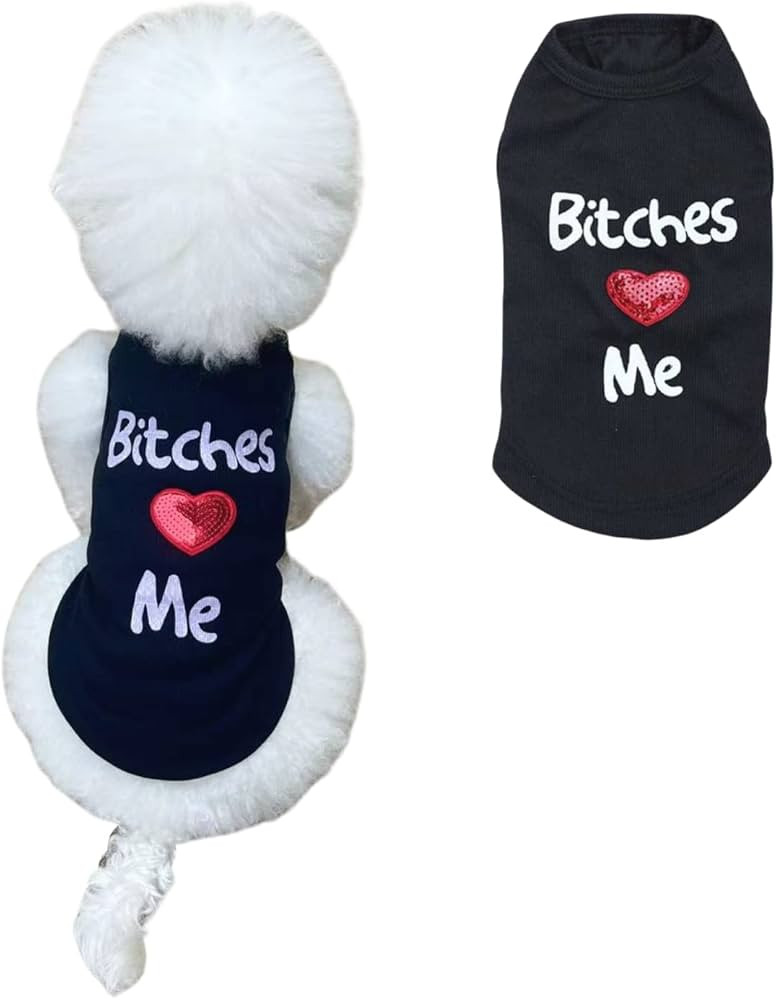 Harikaji Pet Clothes, Bitches Love Me Printed T-Shirt Small Dogs Vest Costume Summer Cute Puppy S... | Amazon (US)