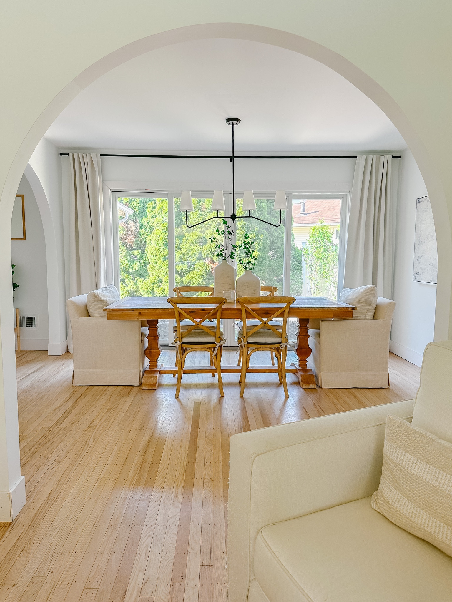 Shop our dining room!

Arched opening, wood dining table, farmhouse table, world market, linen chair, linen dining chair, linen office chair, wood dining chair, black light fixture, black chandelier, neutral curtains, long curtain rod, black curtain rod, organic modern, neutral home decor 

#LTKFind #LTKunder100 #LTKhome