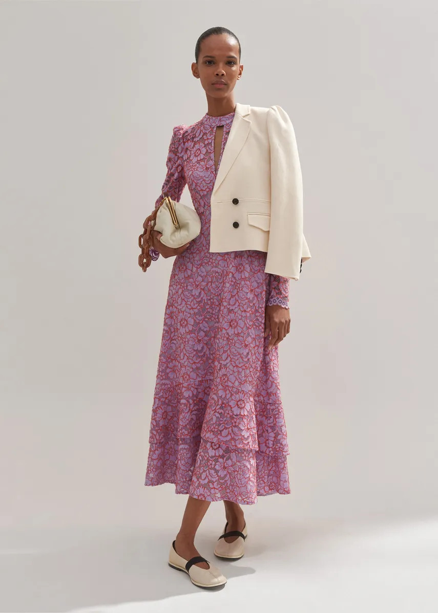 Two-Tone Lace Midi Dress | ME+EM Global (Excluding US)