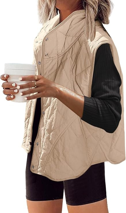 SENSERISE Womens Quilted Vest Athletic Lightweight Vests Stand Collar Button Down Padded Outwear ... | Amazon (US)