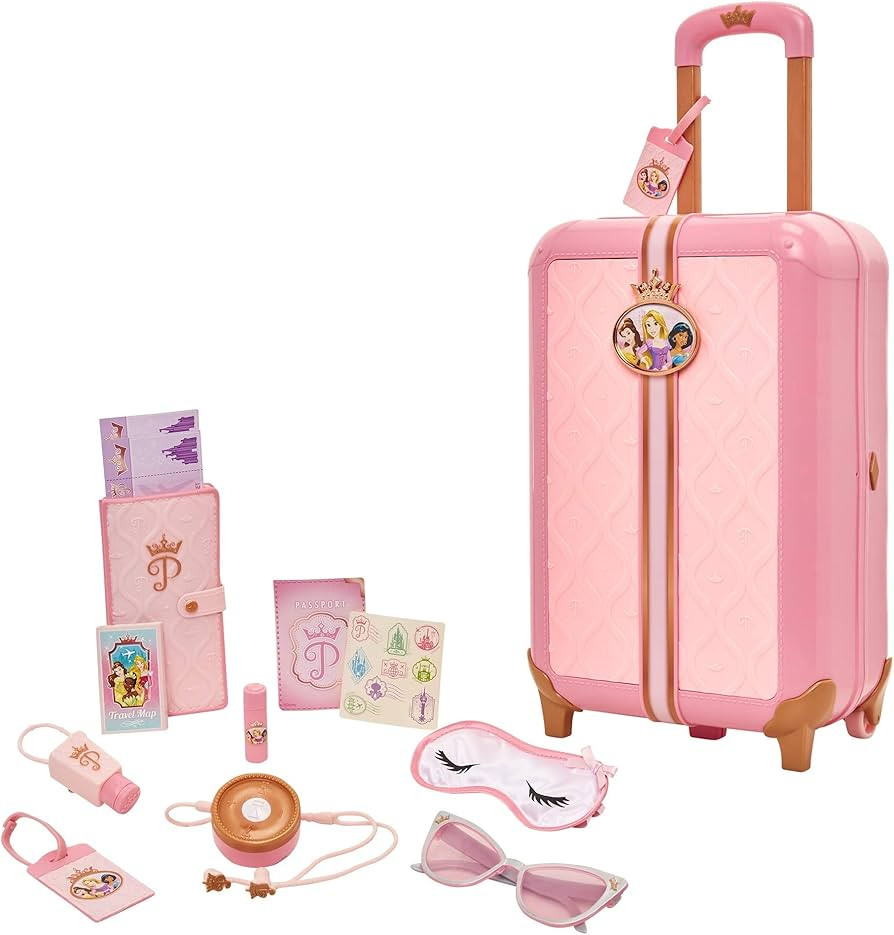 Disney Princess Travel Suitcase Play Set for Girls with Luggage Tag by Style Collection, 17 Prete... | Amazon (US)