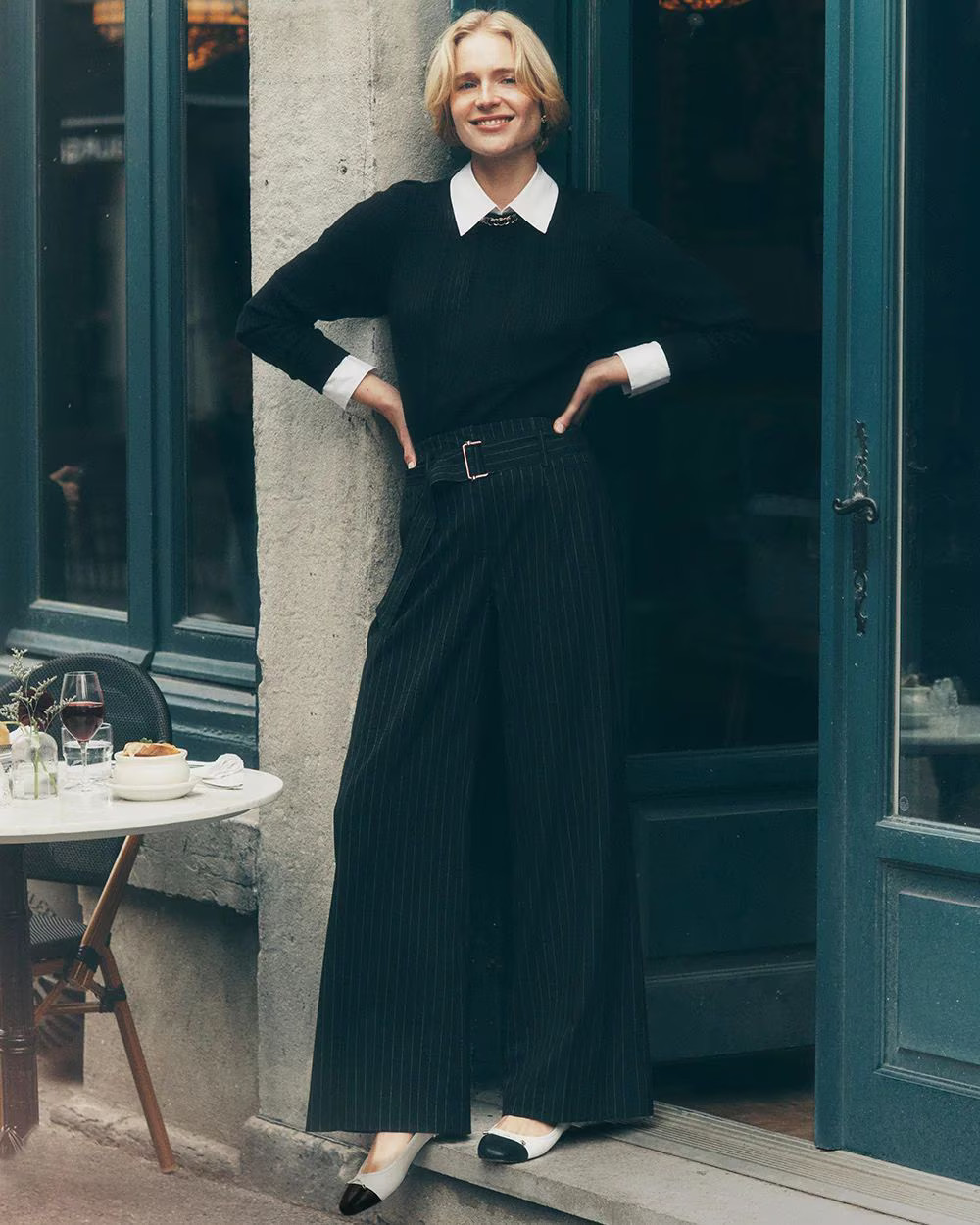 WHBM® Belted Luna Wide Leg Trousers | White House Black Market