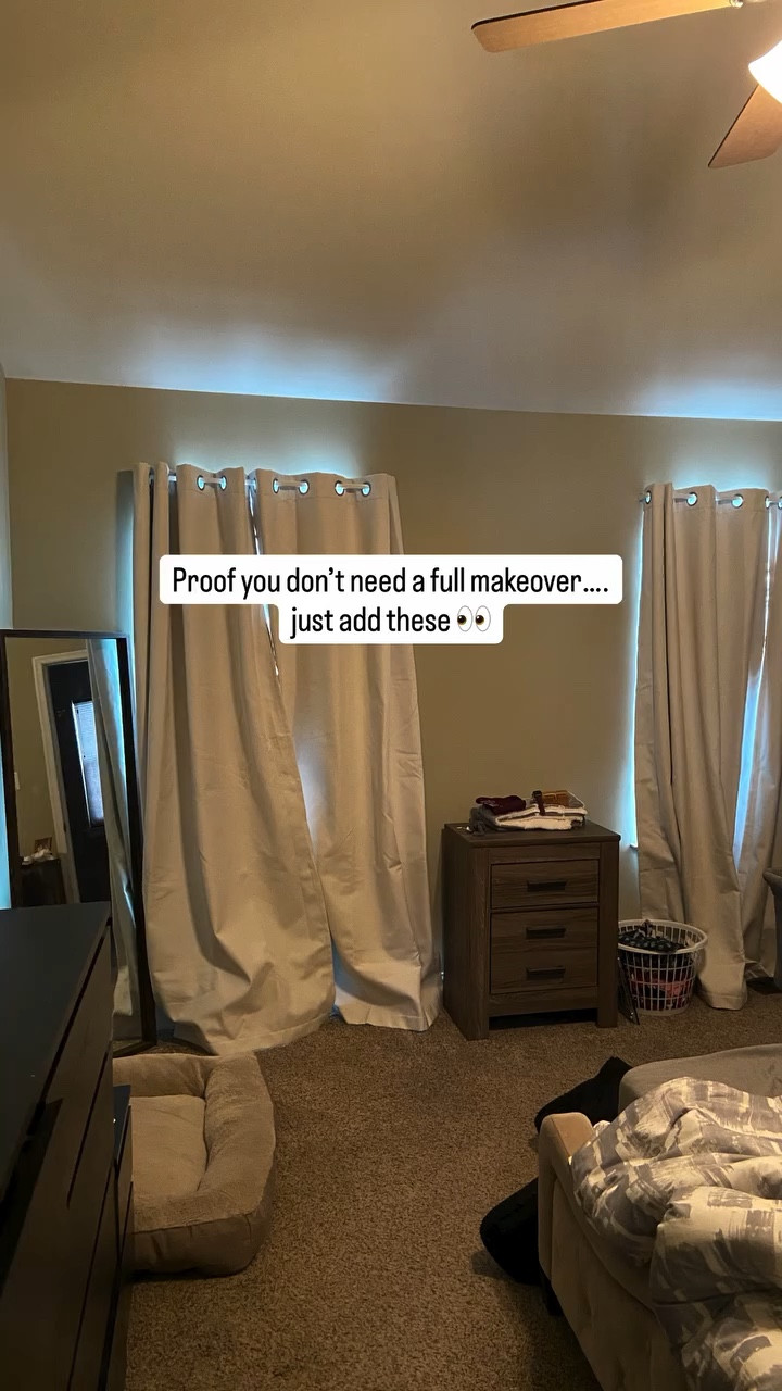 Like & save for inspo 🫱🏻‍🫲🏼 tap follow & comment SHOP for all links ‼️ I saved my bedroom without replacing all the furniture 🤎✨ These are the exact pieces that made the room finally feel cozy, elevated, and cohesive: wall sconces I hide the wires in and used battery operated lights, motorized Roman shades, linen curtains, bamboo sheets, layered neutral bedding, textured throw blanket, matching frames, arched mirror, dresser styling, and an oversized olive tree planter. Sometimes it’s not the room—you just need the right pieces.

Comment LINKS and I’ll send everything 🛍️

#bedroommakeover #bedroomdecor #cozybedroom #homedecorfinds #bedroomtransformation

#LTKmomlife #LTKOver40 #LTKHome