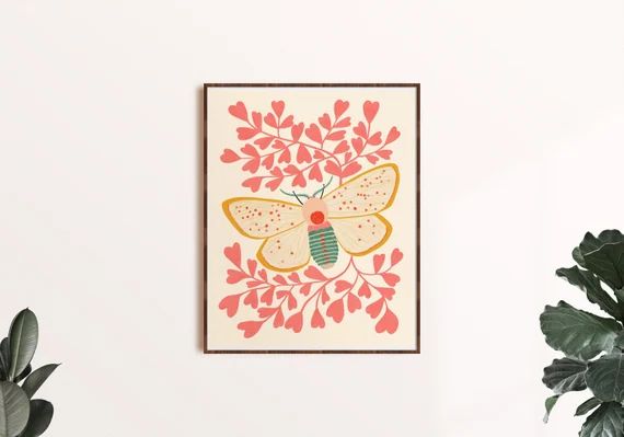 Moth Art Colorful Nursery Art Kids Room Art Print Whimsical | Etsy | Etsy (US)
