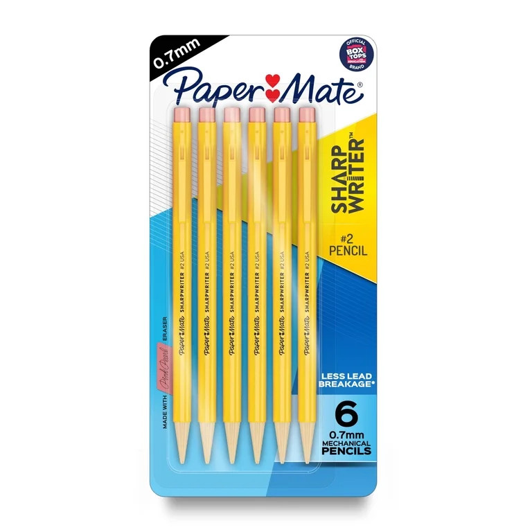 Paper Mate SharpWriter Mechanical Pencils 0.7 mm, 6 CT | Walmart (US)