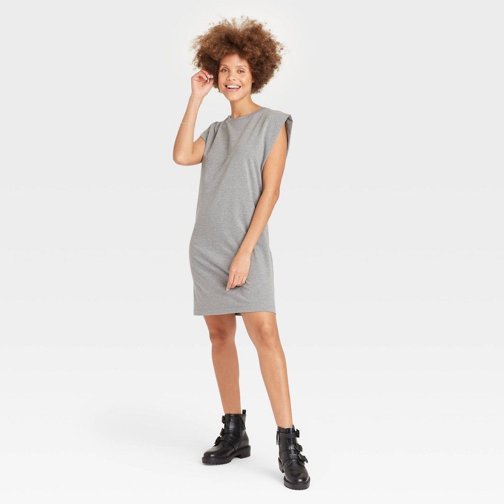Women's Sleeveless T-Shirt Dress - A New Day Heather Gray XL | Target
