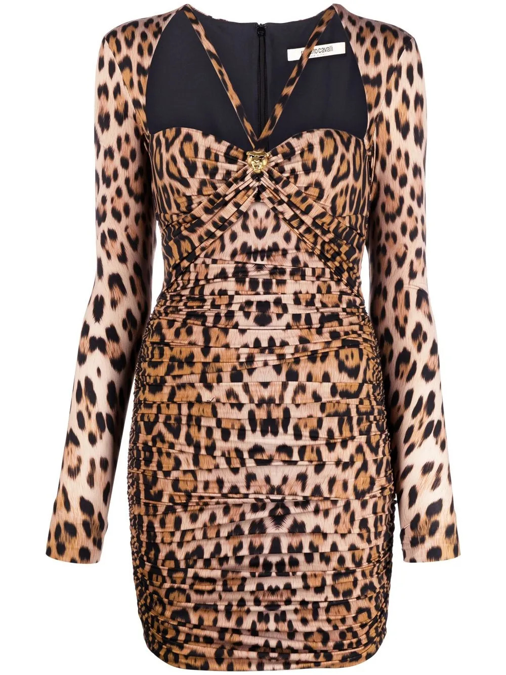 Roberto Cavalli Leopard Print Minidress - Farfetch | Farfetch Global