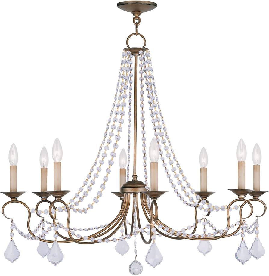 Livex Lighting 6518-48 Pennington 8 Light Chandelier, Antique Gold Leaf | Amazon (US)
