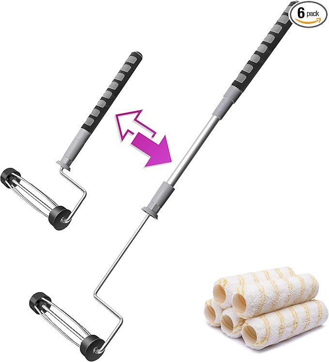House Paint Roller Kit, 9 inch Extendable Roller Frame with 5 Microfiber Replacement Covers, Adju... | Amazon (US)