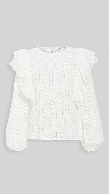 Eyelet Ruffle Detailed Blouse | Shopbop