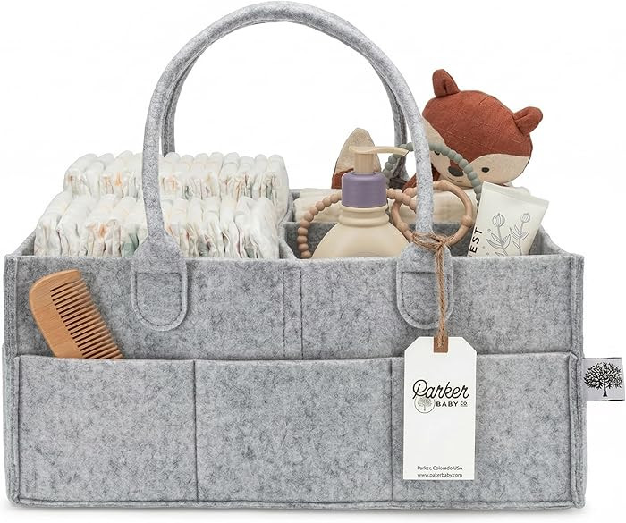 Parker Baby Co. Diaper Caddy - Nursery Storage Bin and Car Organizer for Diapers and Baby Wipes -... | Amazon (US)