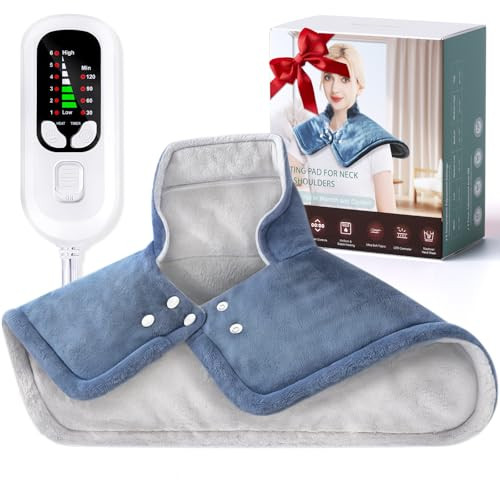 Heating Pad for Neck and Shoulders and Back, 2lb Weighted Neck Heating Pad for Back Pain Relief, Shoulder Heating Pad with 6 Heat Settings, 4 Timer Auto-Off, Christmas Gifts for Women Men Mom Dad | Amazon (US)