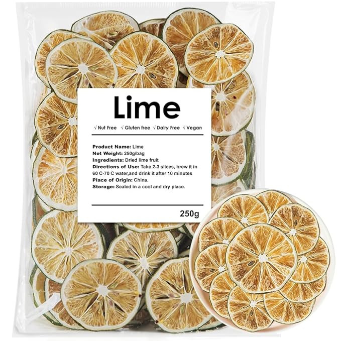 Dehydrated Dry Lime For Cocktails, Dried Lime Slices 8.8oz/250g, 100% Natural & No Additives, No ... | Amazon (US)