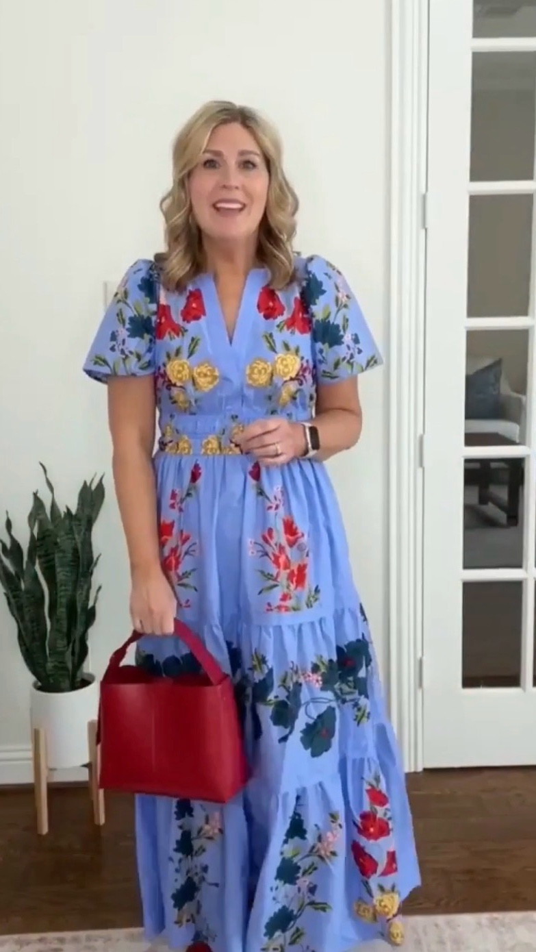 My favorite Poplin maxi dress. It is currently available in 7 beautiful patterns.♥️ This particular print has been swapped out for new prints. Explore the lovely pattern options at my link below!

They are gorgeous and I absolutely LOVE the fit! 🙌

It has a fit and layer silhouette. With rushing at the waistline, puff sleeves, and an envelope V-neck. I’ve added a red bag and linked a cute option on Amazon. I’m totally in love and I know you will be too. Wearing my regular size.

#LTKWatchNow #LTKParties #LTKStyleTip #LTKItBag #LTKFindsUnder50 #LTKFindsUnder100 #LTKHoliday

#LTKSaleAlert #LTKWedding #LTKootd #LTKPlusSize #LTKMidsize #LTKBeauty #LTKWorkwear #LTKPetite #LTKSeasonal #LTKOver40