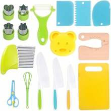 Pieces Cooking Set For Kids Kids Baking Knife Set Kitchen Tools Include Wood Kids Safe Knife Peeler Cutting Board Potato Slicers For Boys Kid Toddler | SHEIN