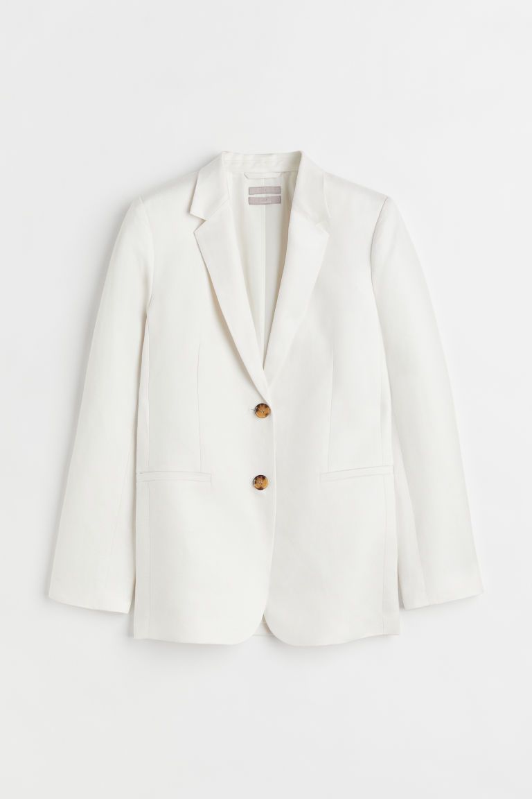 H & M - Single-breasted Jacket - White | H&M (US + CA)