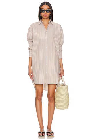 ANINE BING Lake Dress in Taupe & White Stripe from Revolve.com | Revolve Clothing (Global)