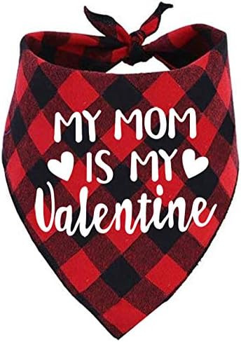 Valentines Day Dog Scarf, Buffalo Plaid Pet Bandana for Medium Large Dogs | Amazon (US)